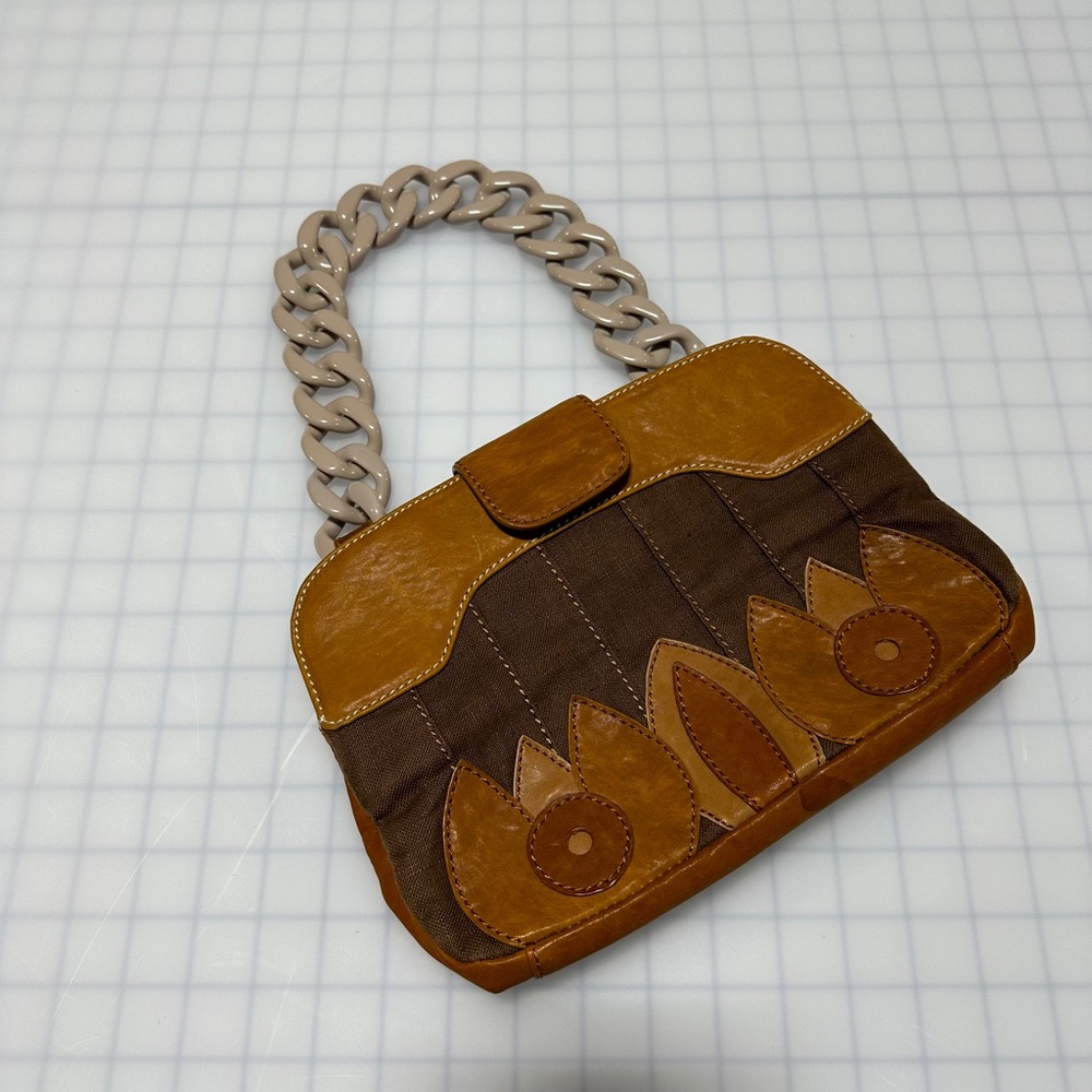 Anthropologie Clutch Purse with Chunky Plastic Chain Strap - Picture 3 of 9